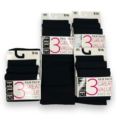 Womens Hue Opaque Great Value 12 Pair Pack Black Knee Hi One Size Fits Most